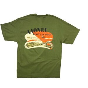 Earth Collection Lionel Trains T-Shirt  Sz 2X Short Sleeve Green w Graphics